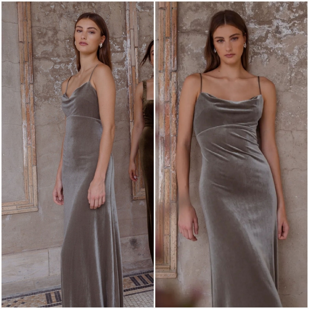 Jenny Yoo - Sammi Velvet Dress, Sage Green